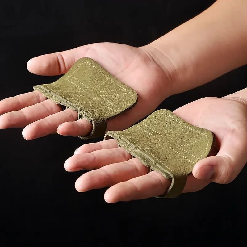 1 Pair Fitness Gloves Pull‑Up Grip Straps Four‑Finger Gym Palm Protector Single Bar Auxiliary Gloves Training Gear For Men Women