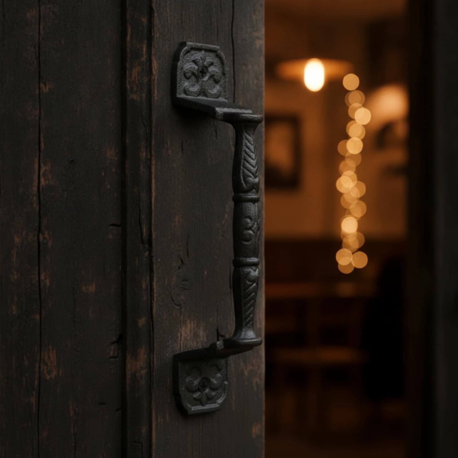 Rustic Door Pull with Mounting Hardware Industrial Cast Iron Door Handle Drawer Pull with Screws Farmhouse Antique