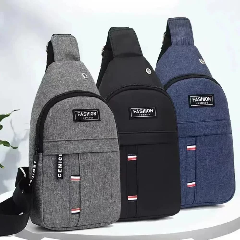 Fashion Street Style Waterproof Canvas Chest Crossbody Bag Storage Sport Travel Sling Pack Wear Resistant Lightweight Casual Bag
