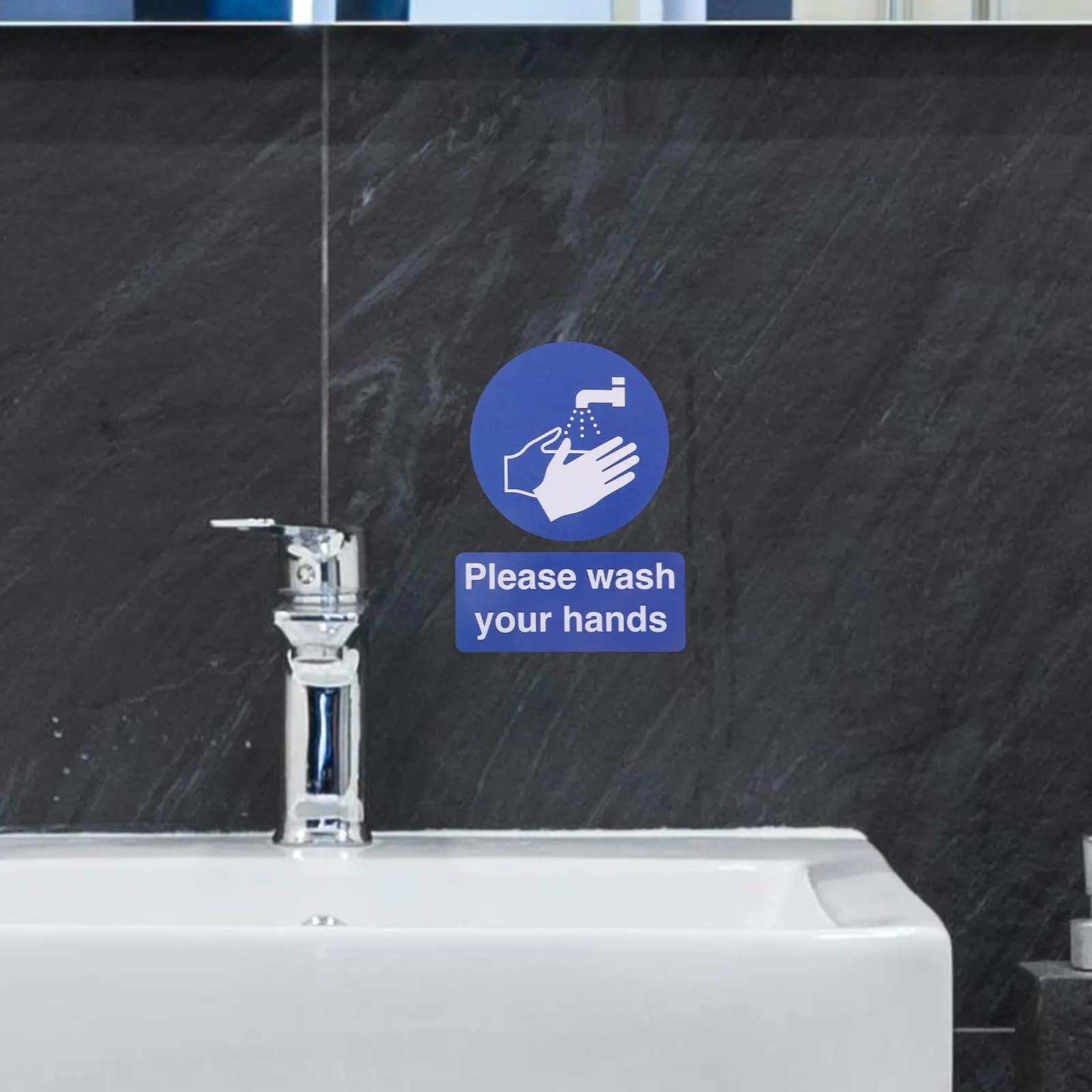 6 Pezzi Adesivi per Lavaggio Mani, Simpatici Segnali 'Lavati le Mani' per Specchio del Bagno, Adesivi Murali Promemoria, Guida al Lavaggio Mani per Casa