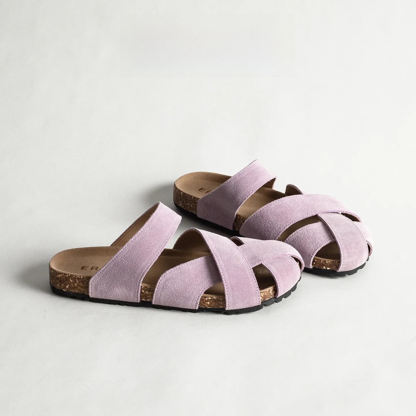 Sandali piatti in pelle viola intrecciata con fondo goffrato da donna, stile estivo per esterni, ciabatte slip-on tipo mocassino
