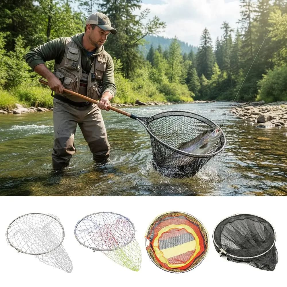 Stainless Steel Fishing Net Foldable Design Folding Net Head Foldable Fishing Net Depth Landing Dip Accessories Landing Net