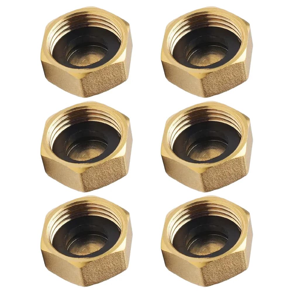 6 pezzi 1/2 "latone tappo di arresto tappo idraulico femmina con rondelle tappo di raccordo in ottone tappo idraulico per lavatrice Fittin
