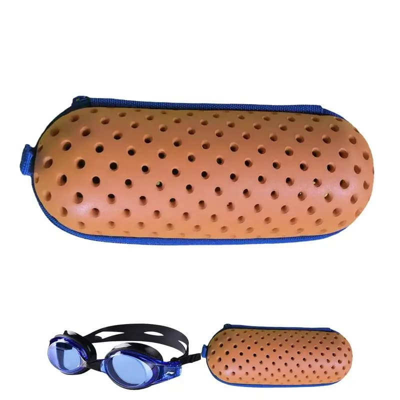 Custodia per occhiali da nuoto Custodia per occhiali da sole sportiva Custodia per occhiali da nuoto con cerniera Custodia protettiva per il trasporto con fori di drenaggio per le donne
