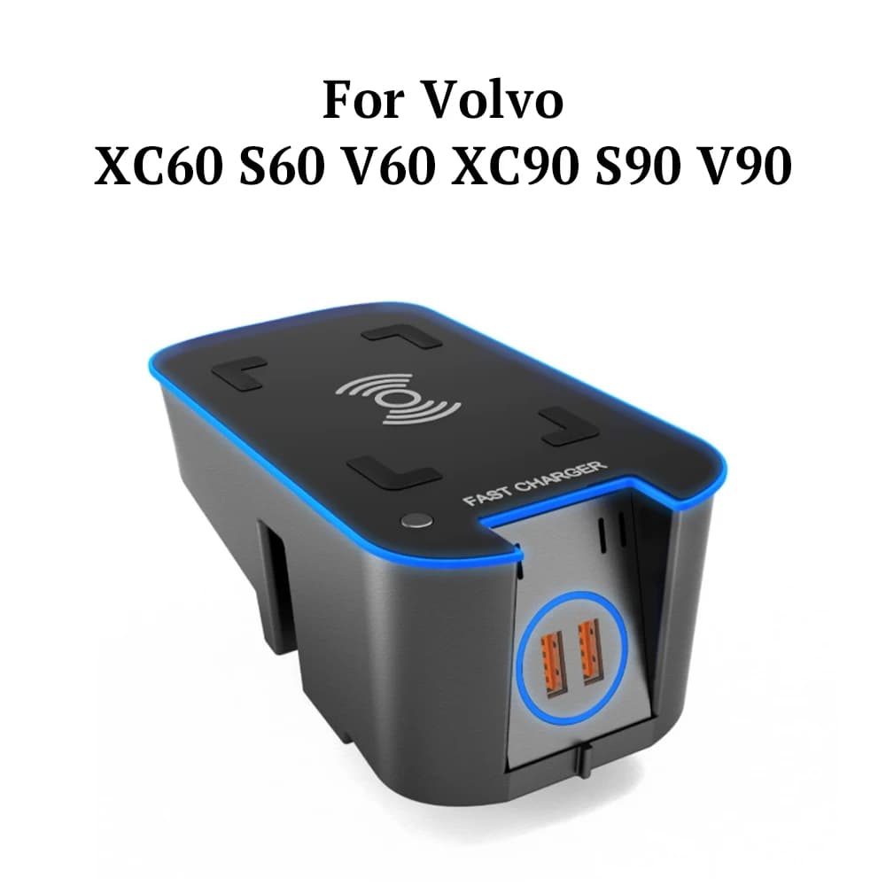 15 W car wireless charger for Volvo XC90 S90 XC60 VC60 V90 2015 2020 Mobile phone support Charging plug and play Interior