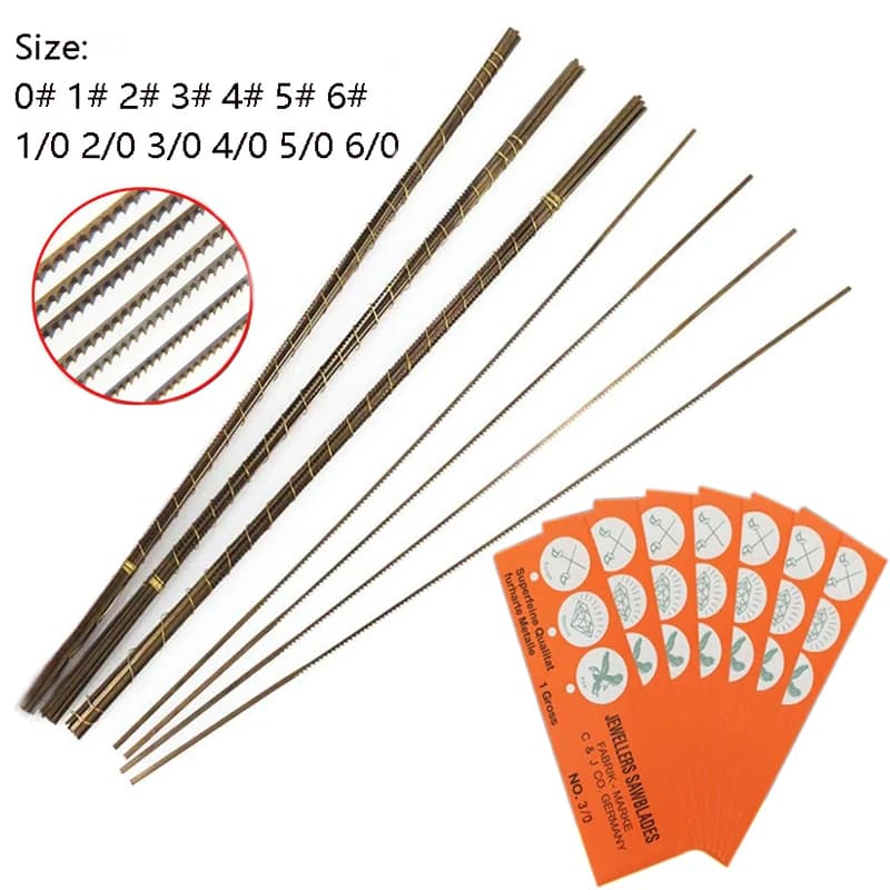 12 pz/lotto Jig Saw Lama Lavorazione Dei Gioielli Lame Per Sega Gioielli A Mano Taglio Dei Metalli Jig Lame Lavorazione Del Legno Strumenti Artigianali A Mano