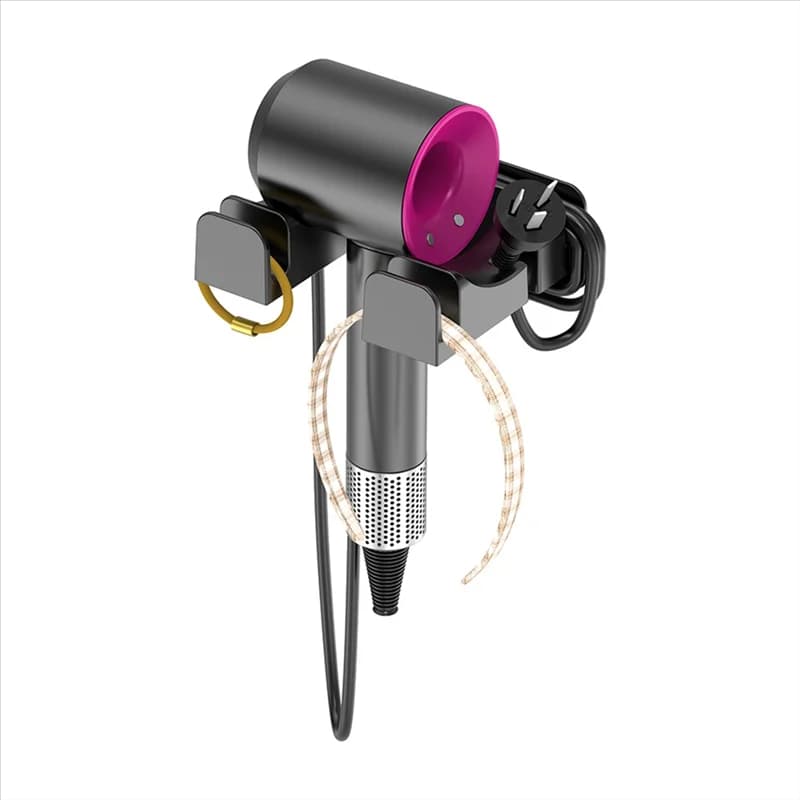 SEWS-Water wall mounting for hairdryer compatible with various hairdryers with storage hook and cable winding device