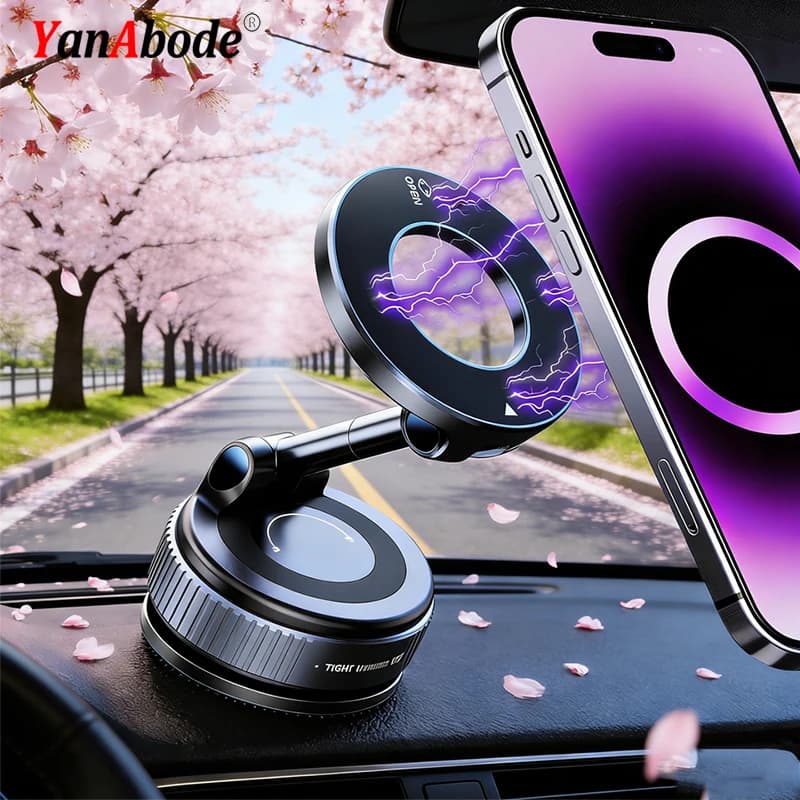 Supporto per telefono da auto magnetico pieghevole a 360° ° Aspiratore a vuoto rotante universale adatto per auto/bagni/scrivanie