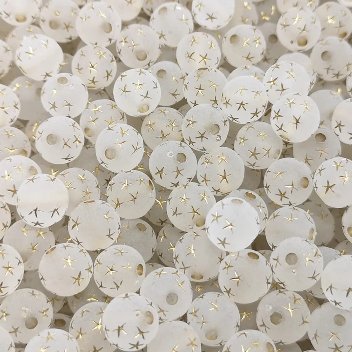 TX90 50PCS 10mm Acrylic Star Transparent Beads Round Beads for Jewelry Making DIY Charms Bracelets Necklac Pendant Accessories