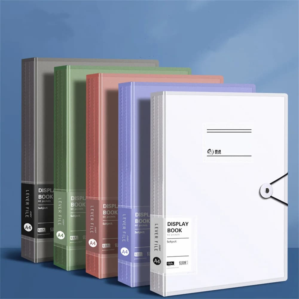 Cartella di File A4 30 pagine inserto trasparente organizzatore di documenti in carta libretto impermeabile libri di informazioni materiale scolastico per ufficio