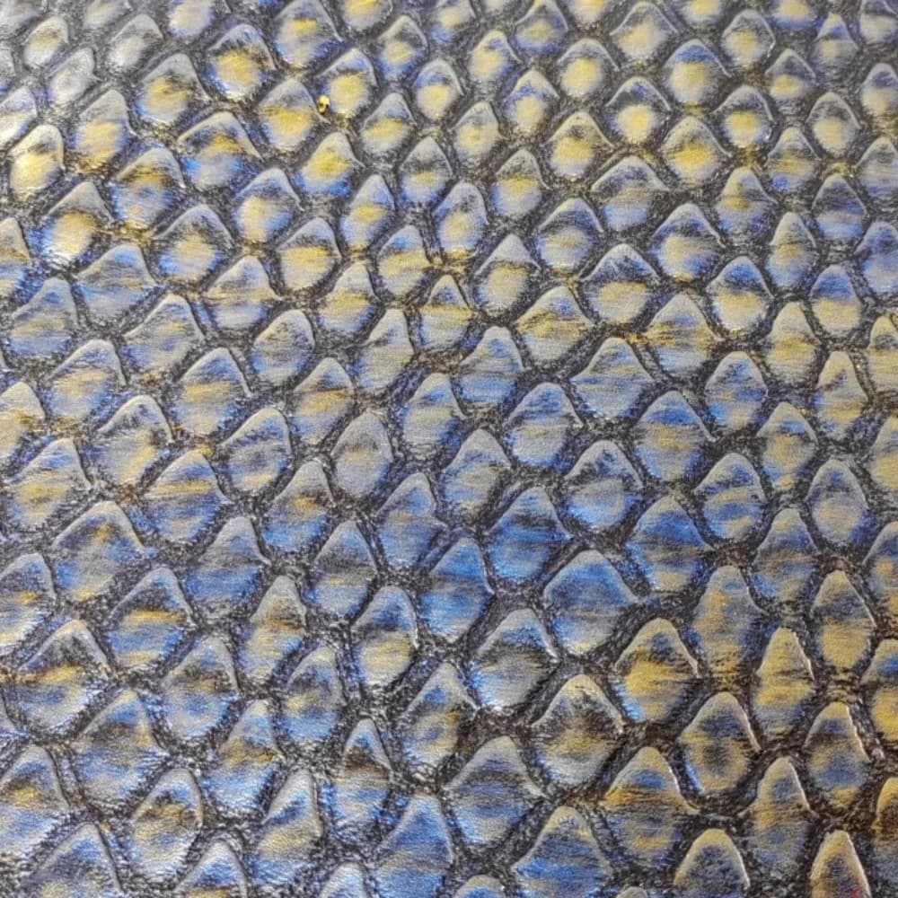 Metallic Snake Skin Pattern Artificial Leather Fabric Seat Hard Pack Background Wall Decoration Clothing Designer Material Cloth
