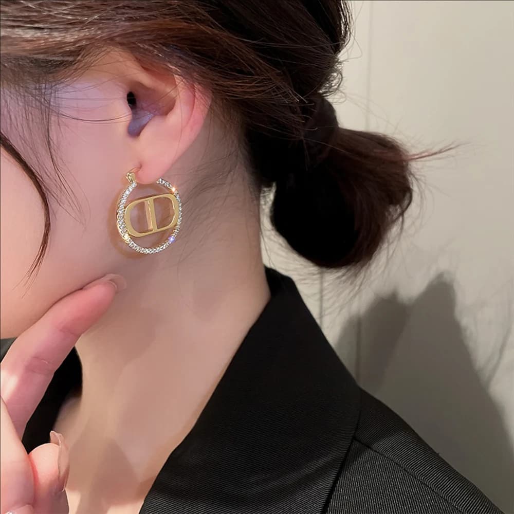 Accessori femminili Forma di zircone Sows Naso Fibbie per orecchie geometriche Orecchini di lusso leggero e di fascia alta Gioielli di moda di nicchia