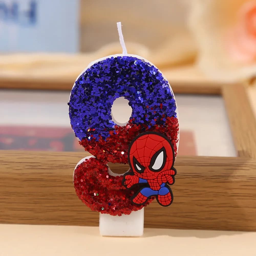 Candele Originali a Forma di Spider-Man, Candele Supereroe Spiderman 0-9, Decorazioni per Cupcake e Torte per Feste di Bambini e Ragazzi