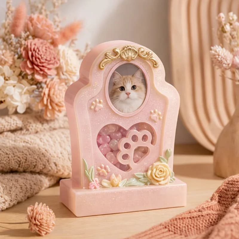 Stampo in silicone per urna commemorativa a forma di cuore per animali domestici, gesso, resina epossidica, fai da te, cornice portafoto