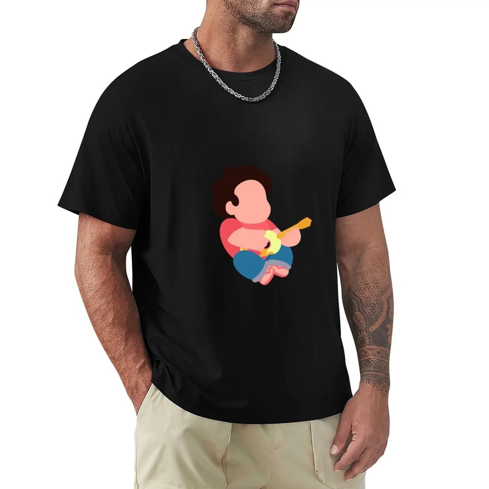 Stephen Universe playing Ukulele t-shirt uomo t shirt anime figure summer top mens t-shirt pack