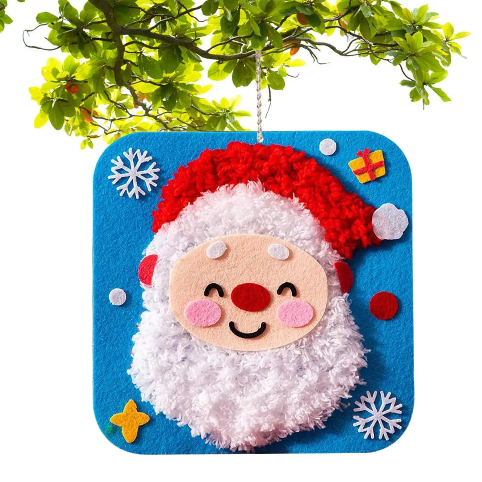 Kit da cucito per bambini Progetti a tema natalizio fai-da-te facili Kit da ricamo fai-da-te per compleanno Ragazze Ragazzi Bambini Principianti dai 4 ai 12 anni