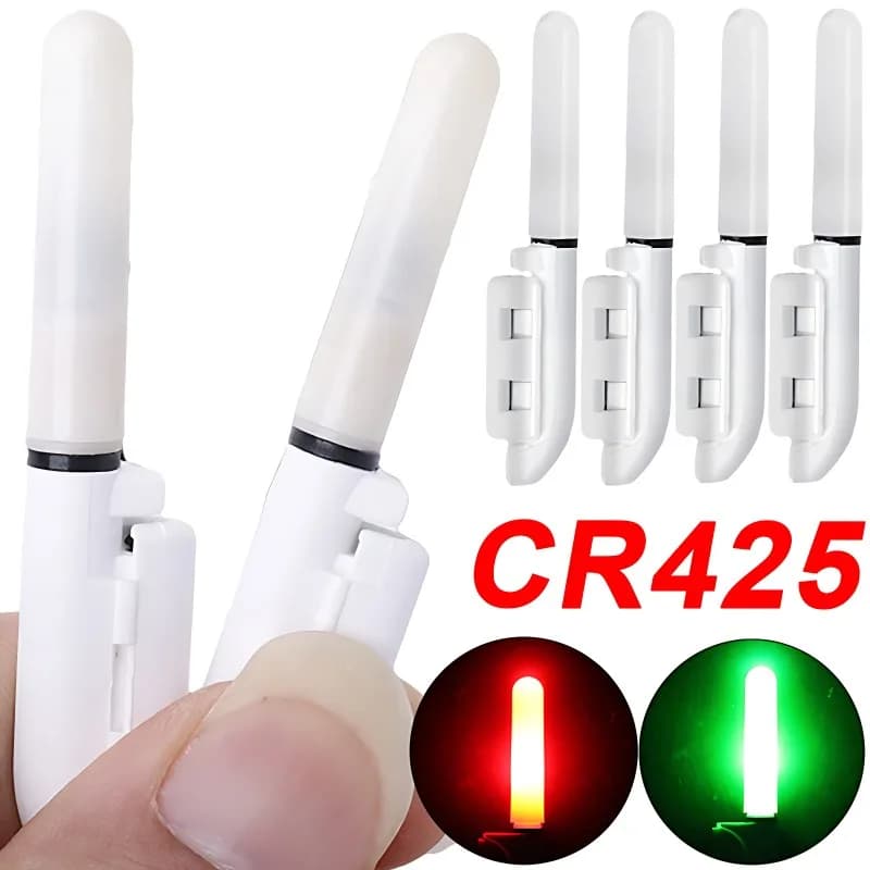 Canna da pesca elettronica impermeabile Bastone luminoso LED galleggiante rimovibile Attrezzatura da pesca notturna su roccia Batteria CR425