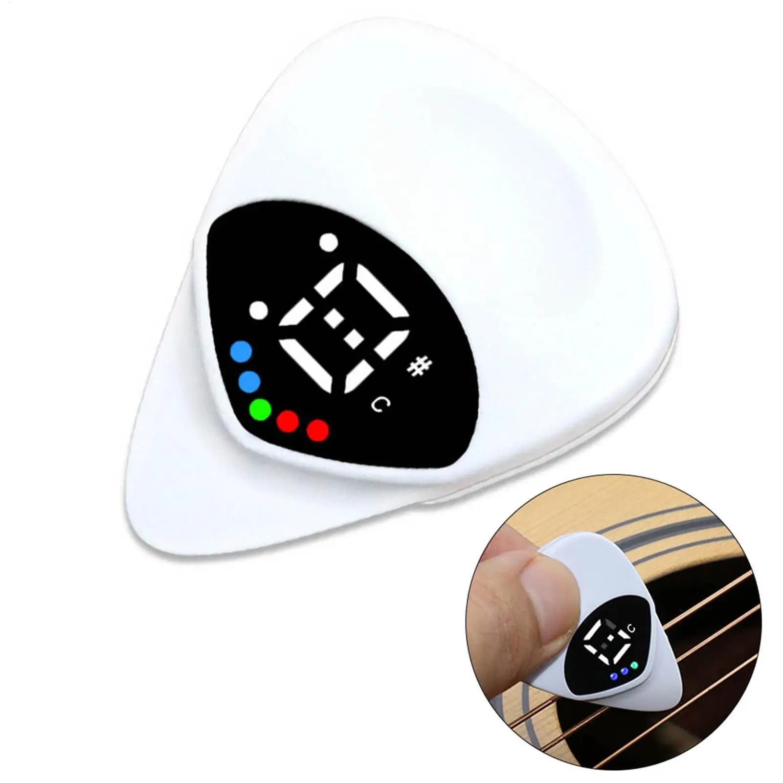 2 In1 Guitar Picks Tuner Acoustic Electric Guitar Bass Portable Tuning playing tools for guitar bass ukulele Accurate tuning