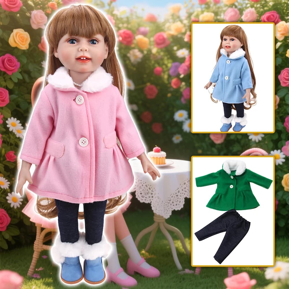 Set di Vestiti in Morbida Lana per Bambole da 18 Pollici + Pantaloni per Bambole Americane e Generazione 43-45 cm, Giocattoli per Bambini