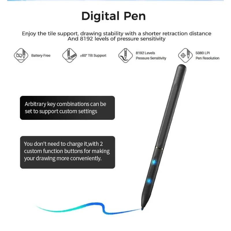 Tavoletta grafica digitale con display touch interattivo con penna LCD Mo nitor con stilo