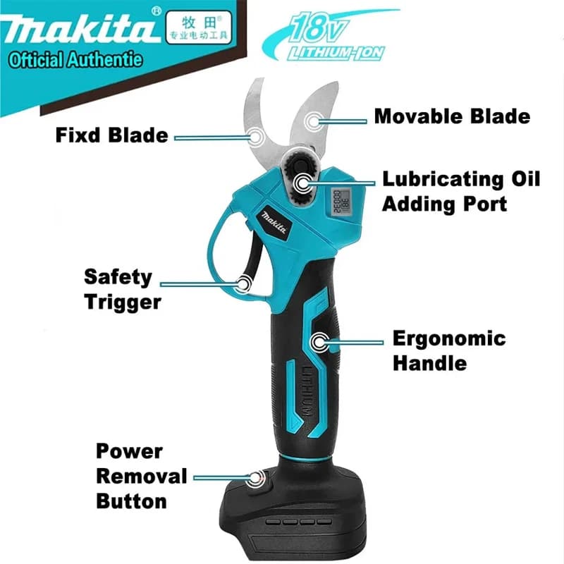 Electric pruning shears without brushes Garden pot power pot Garden electric scissors Fruit tree Suitable for battery Makita 18V (Battery)