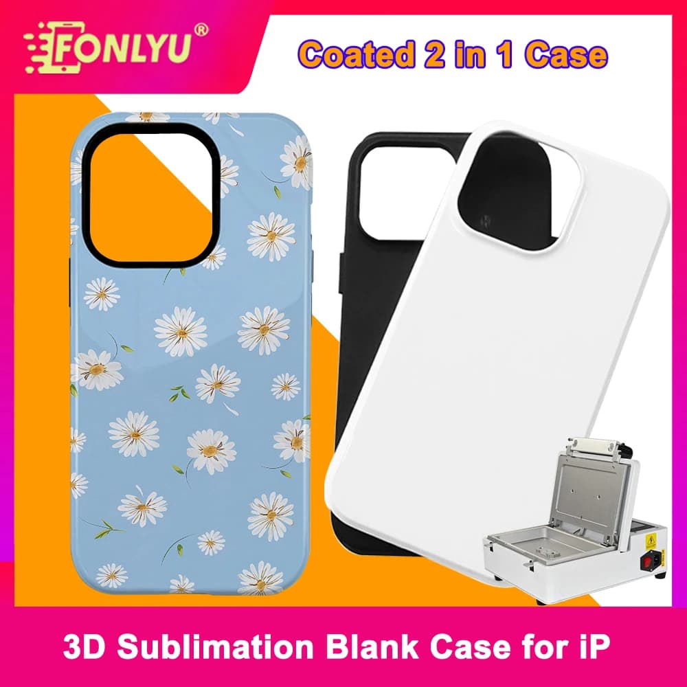 FONLYU Custodia per telefono 2 in 1 con rivestimento vuoto a sublimazione 3D per iPhone 17 16 11 12 13 14 15 Pro Max Air antigraffio antiurto