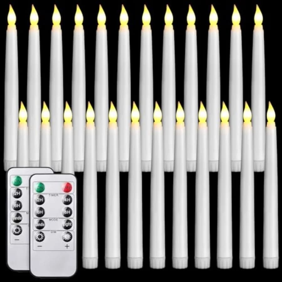 Confezione da 24 Candele a LED Senza Fiamma con Telecomando e Timer, Candele a LED a Batteria con Luce Calda per Casa e Matrimoni