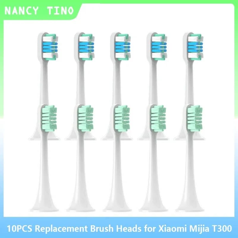 Testina di ricambio per spazzola di ricambio confezionata sottovuoto da 10 pezzi per Xiaomi Mijia T300/T500/T700 Ugelli con tappi a setole morbide per denti elettrici sonici