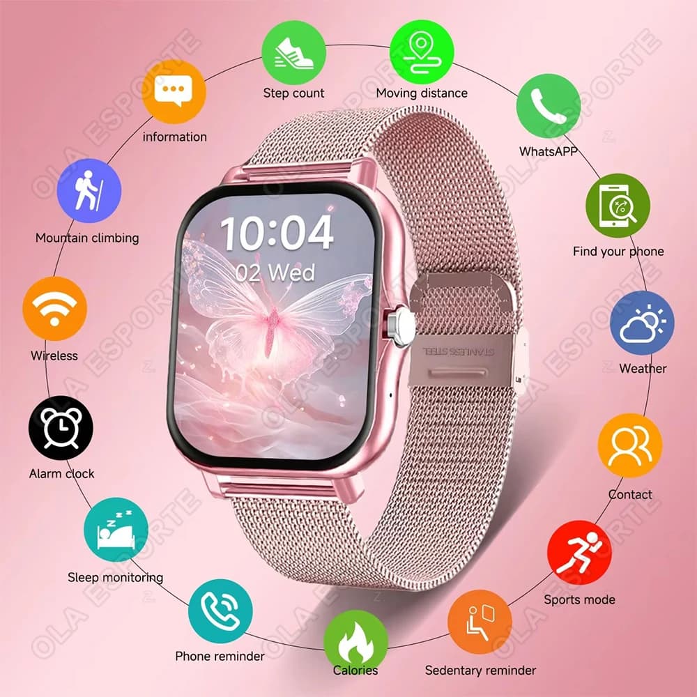 Nuovo Smartwatch con Schermo HD da 1,83'', Monitoraggio Frequenza Cardiaca/Sonno, Chiamate Bluetooth Wireless, Controllo Musica, Orologio Intelligente per Uomini e Donne R30Max