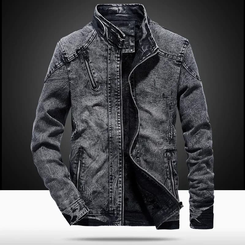 Giacca di jeans da uomo Moda coreana Camicie casual stampate azzurre Denim Cappotti di jeans neri Abbigliamento uomo Giacca invernale da uomo 4XL