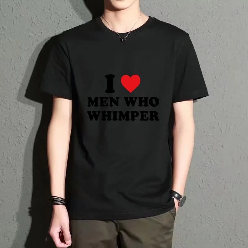 Men's Black Round-Neck Short-Sleeved T-Shirt, Fun Letter and Heart Print Top, Casual Everyday Versatile Style, Comfortable, Breathable, Trendy Street Style
