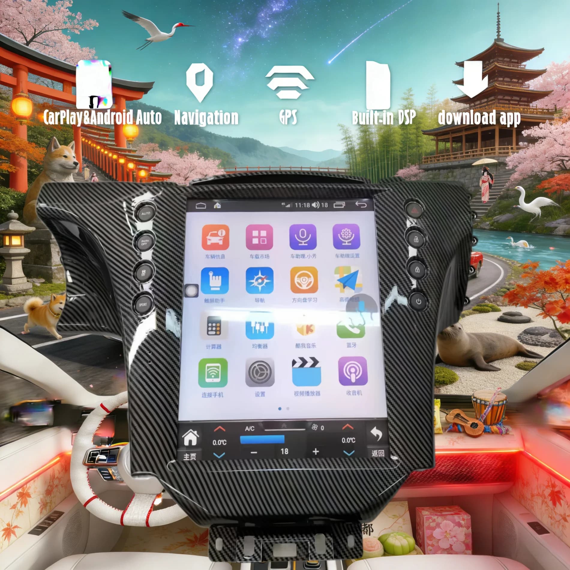 12.1" L RHD CarPlay Auto Android 14 Car Radio For Maserati GT GC GranTurismo 2007-2015 Screen Multimedia Stereo Player GPS Head