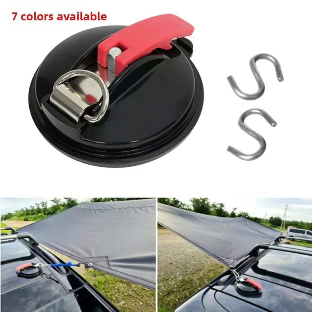 Multifunctional Car Suction Cup Strong S Hook Awning Camping Tent Fixing Holder Heavy Duty 70kg Load Vacuum Sucker