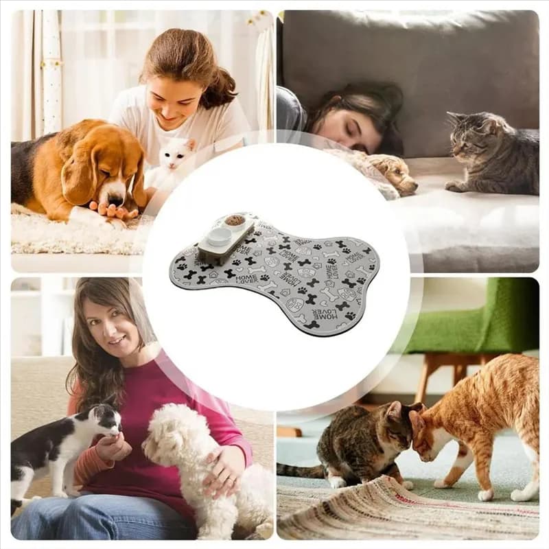 A29Z-Tapino per alimenti per cani Tappetino per ciotole per cani antiscivolo e assorbente Tappetino per ciotola per cani Accessori per cani Forniture per animali domestici Tappetino per dispenser ad asciugatura rapida (solo tappetino)