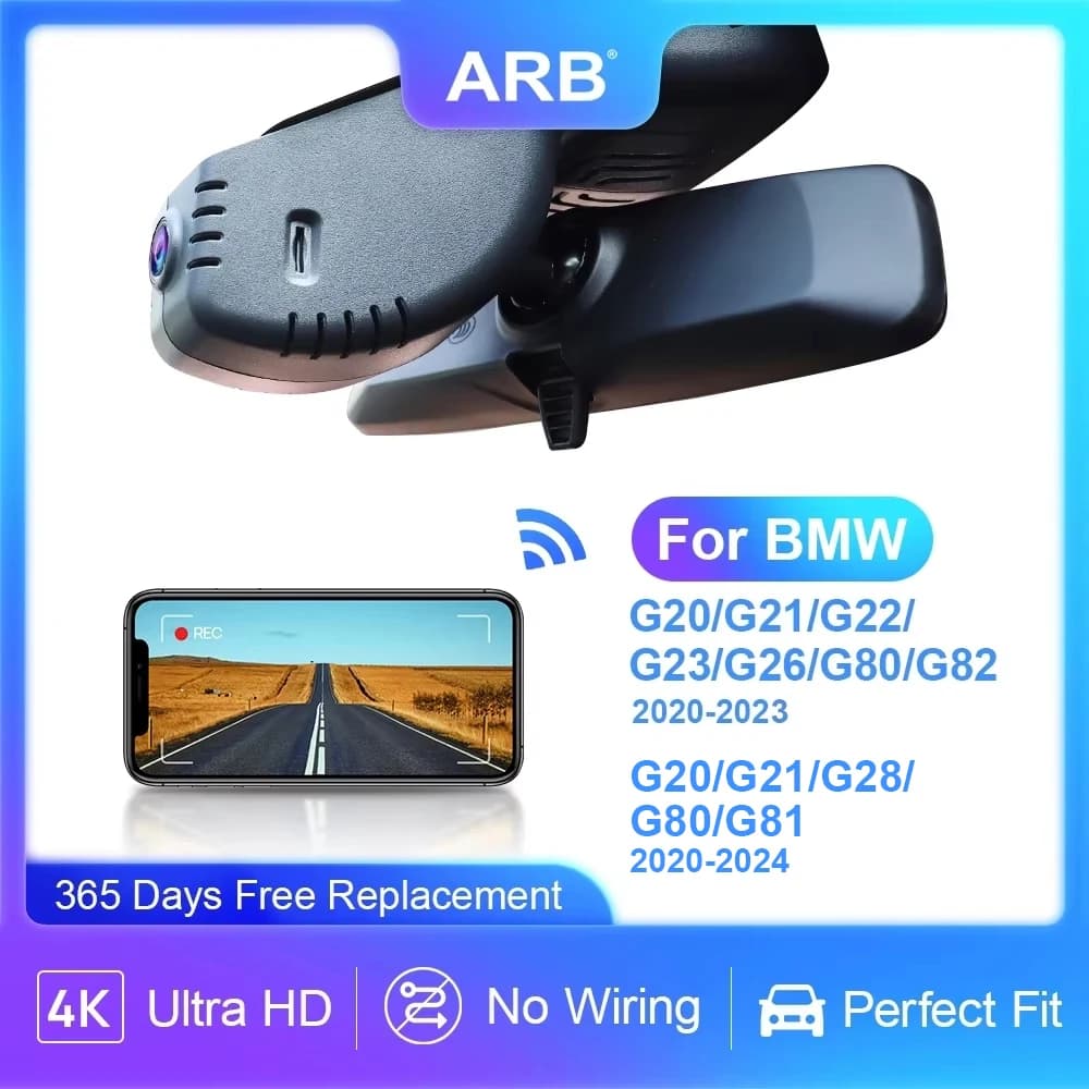 Dash Cam WiFi ARB 4K per BMW Serie 3 G20 G21 e Serie 4 G22 G23 G26, M3 G80, M4 G82, G28 G81, Stile OEM con Registrazione in Loop
