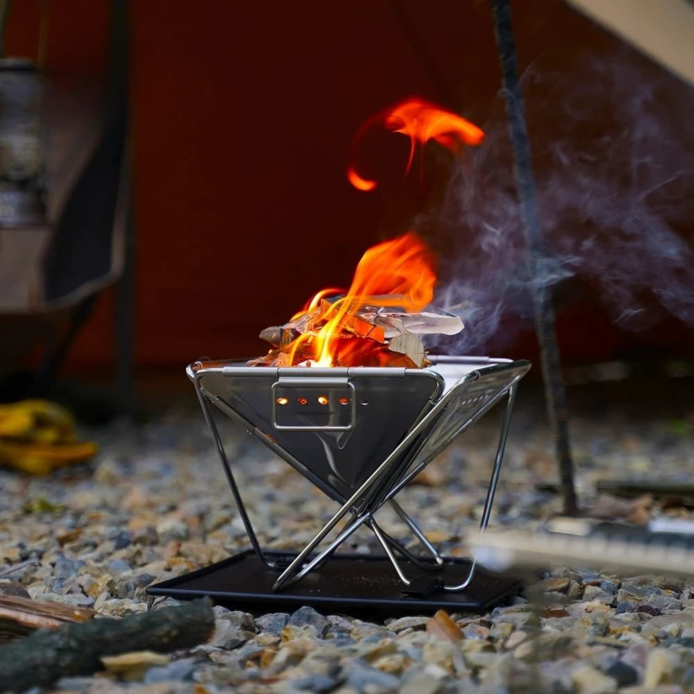 Stainless steel kitchen equipment Camping wood stove Small mesh Grill Anti-Fair wild survival travel tourism