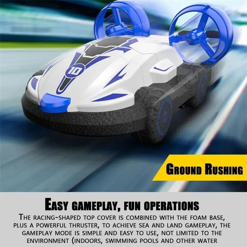 Auto Telecomandata in Schiuma EPP Ricaricabile, Hovercraft Anfibio RC 2.4G Impermeabile, Barca Veloce Automatica