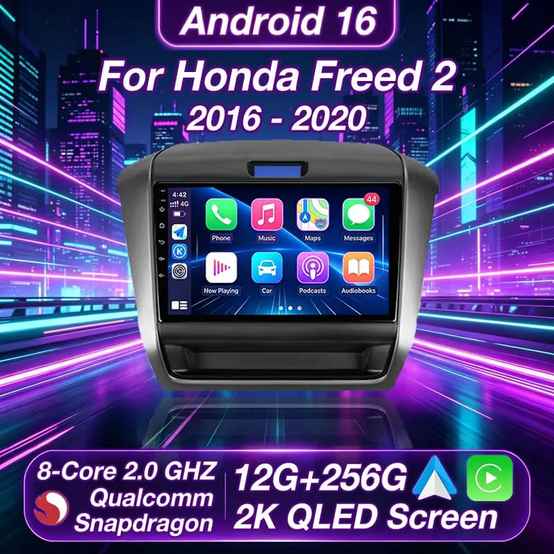 Autoradio Android 16 per Honda Freed 2 2016-2020, Lettore Multimediale Video, Navigatore GPS Stereo, Senza DVD 2DIN, Schermo 2K
