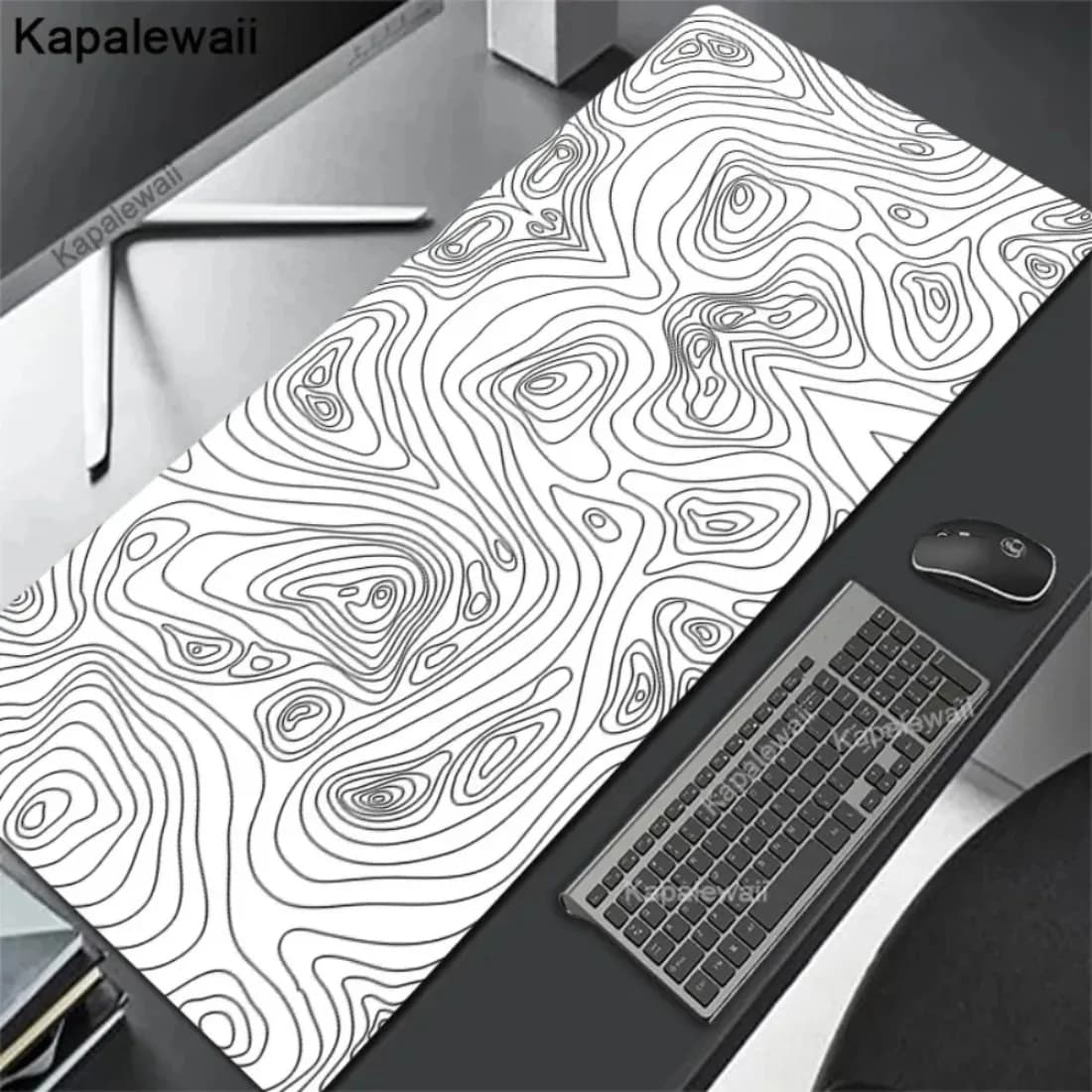 Tappetino per Mouse XXL con Design Lineare, Tappeto da Scrivania per Gamer, Ufficio e Casa