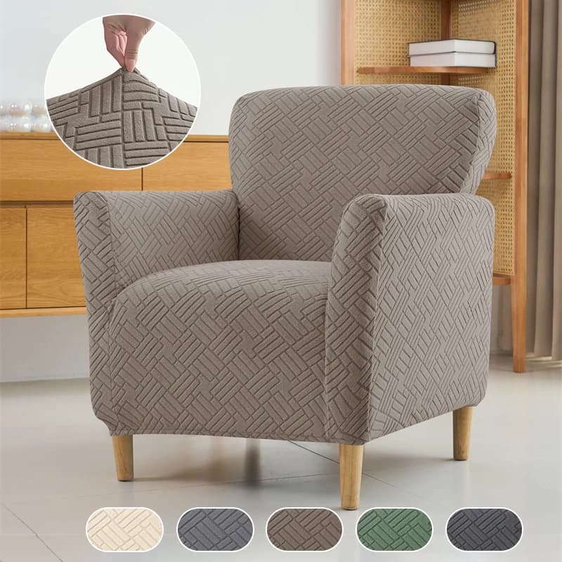 1PC Elastic tub cover Single chair cover in jacquard Cover for sofa in solid color for bar counter Living room
