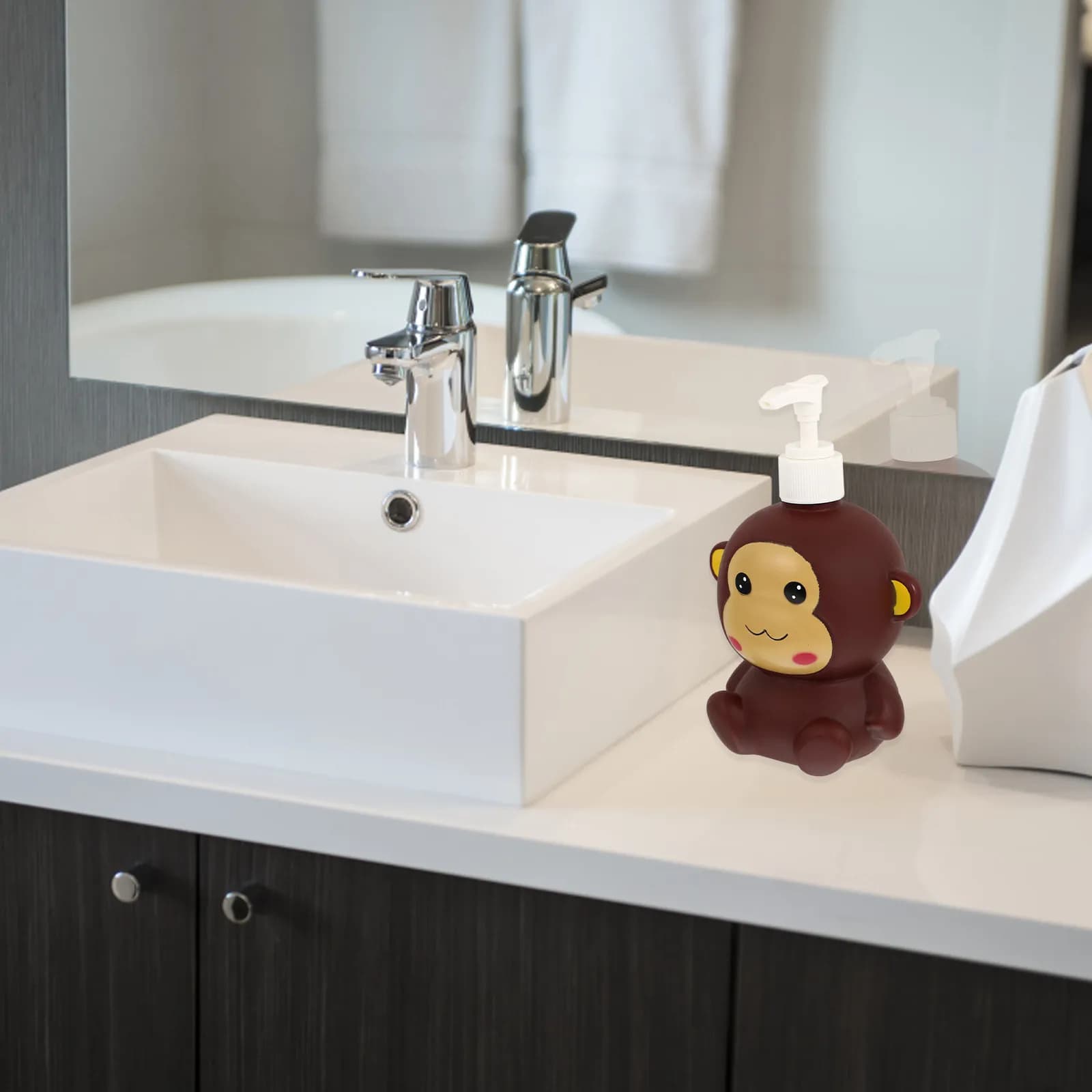 Dispenser a Pompa per Lozione, Design Cartoonesco, Contenitore Riutilizzabile per Sapone, Shampoo, Balsamo e Bagnoschiuma