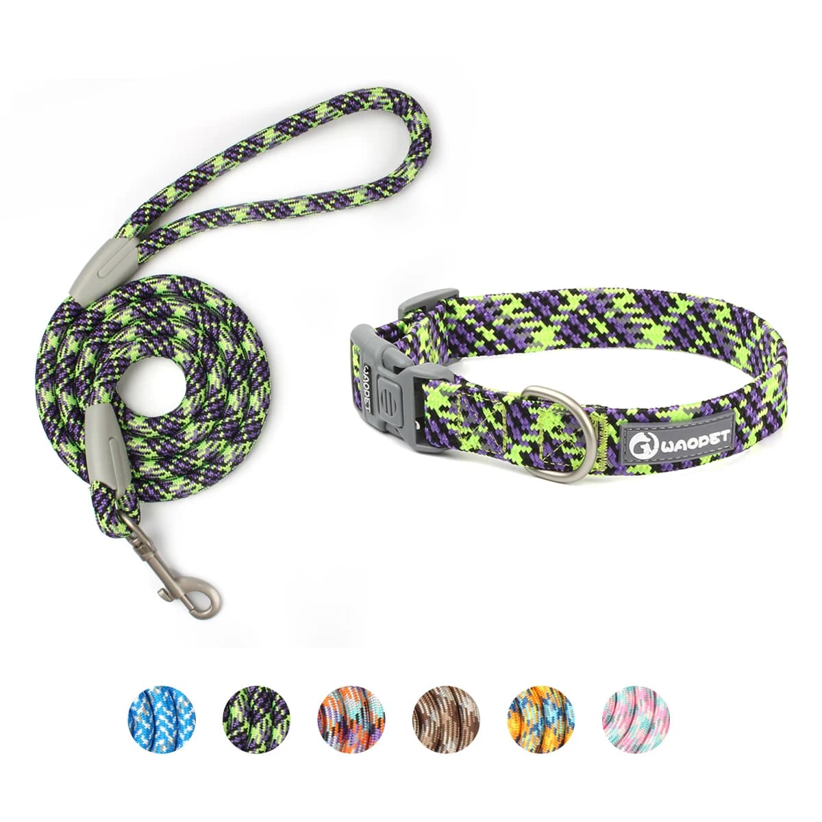 Collare personalizzato per cani da compagnia Collare per cani in nylon regolabile con manico Fibbia a sgancio rapido Personalizza cani di taglia piccola, media e grande