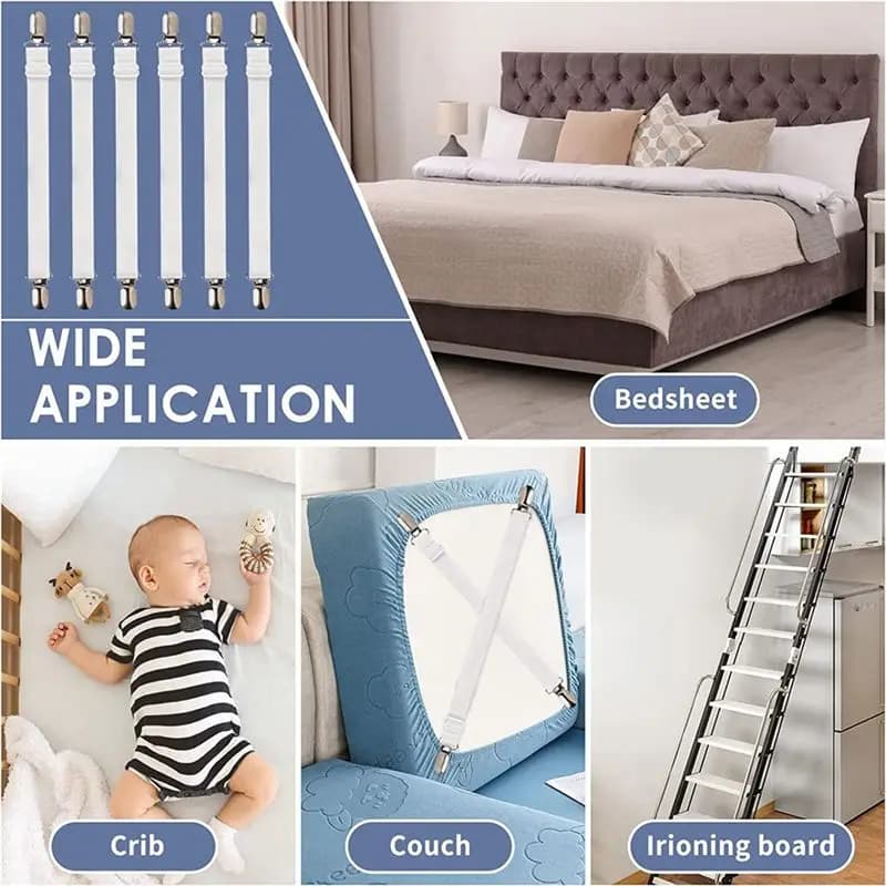 Set of 4 curtains for Learned sheets: sheet with metal clip, suitable for sheets and mattress covers