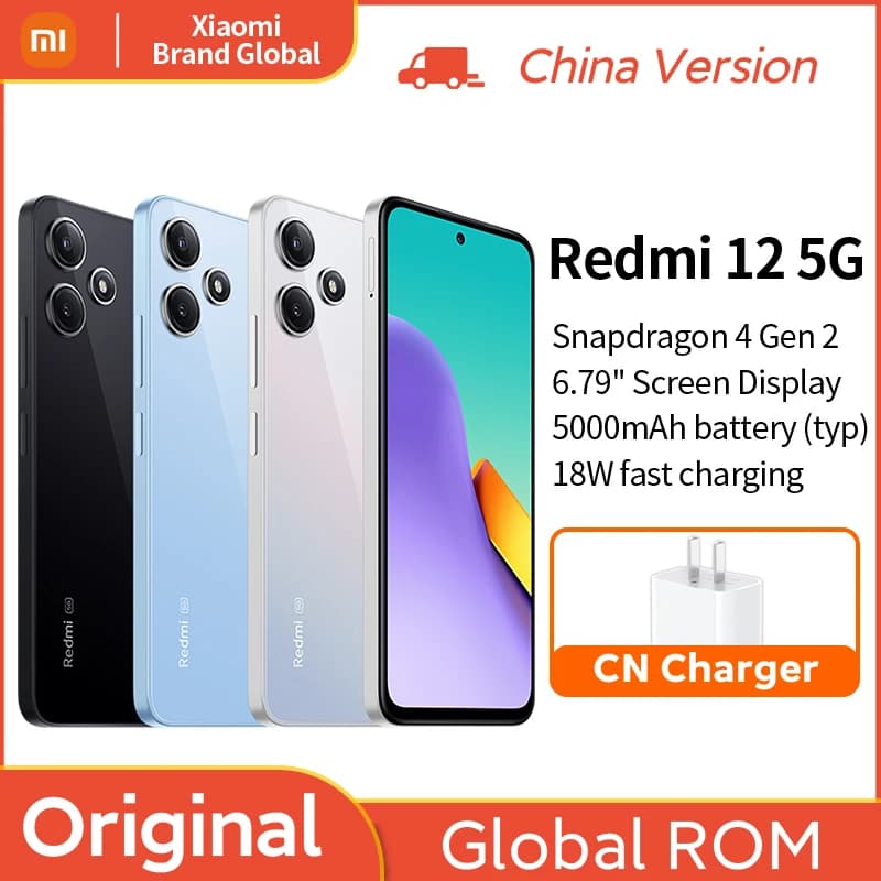 Xiaomi Redmi 12 5G Global Rom Snapdragon 4 Gen2 SmartPhone 50MP Quad Camera Schermo da 6,79 pollici LCD 5000mAh Batteria Versione Cina