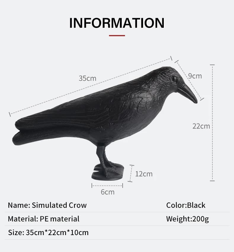 3D Animal Target Simulation Crow Bow and Arrow Hunting Training Decoy PE Scaring Birds Garden Decoration Archery Accessories
