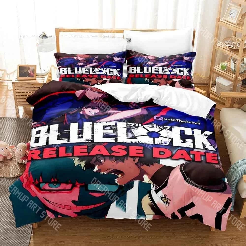 3D Print Blue Anime Lock Bedding Set for Boys Girls Duvet Cover And Pillowcase Included Twin Queen King Full Single Double Sizes
