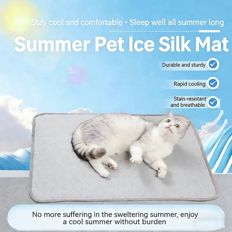 Tappetino Refrigerante in Seta Ghiacciata per Animali Domestici, Antiscivolo, Lavabile, Traspirante, per Cani e Gatti di Piccola, Media e Grande Taglia – Ideale per l'Estate