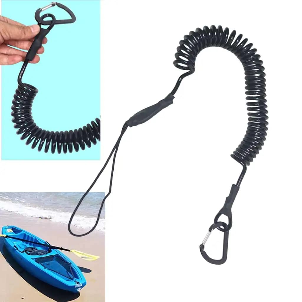 6mm 3Meters Kayak Safety Paddle Leash With Aluminum Alloy Hook Inflatable Boat Canoe Paddle Keeper Oars Guardian Rope