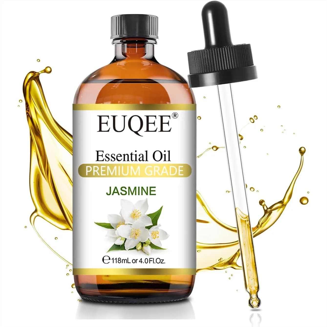 Jasmine Essential Oil 118ml for Aromatherapy Diffuser, DIY Soap, Candle Making - 4 Fl Oz