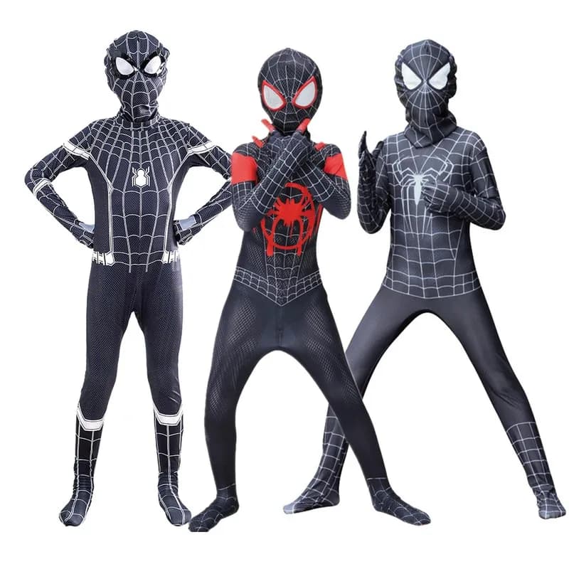 MARVEL Black Spider-man Costumes Blackening Spiderman Boys Cosplay Bodysuits Jumpsuits Children Christmas Birthday Gift